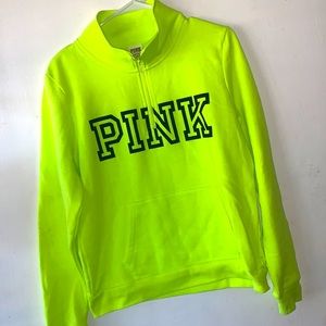 Neon Green PINK Half Zip